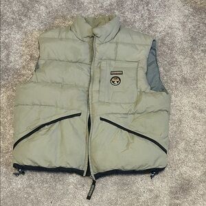Vintage Napapijri Geographic puffer vest small